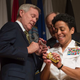 U.S. Navy Adm. Michelle Howard lends a hand to Secretary of the Navy Ray Mabus as he and Wayne Cowles, Howard’s husband, put four-star shoulder boards on Howard’s service white uniform during her promotion ceremony July 1, 2014, in Arlington, Va.
Peter D. Lawlor/U.S. Navy via Getty Images